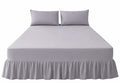 Combo Bed Sheet + Night Frill + 2Pk Pillowcases  - Grey