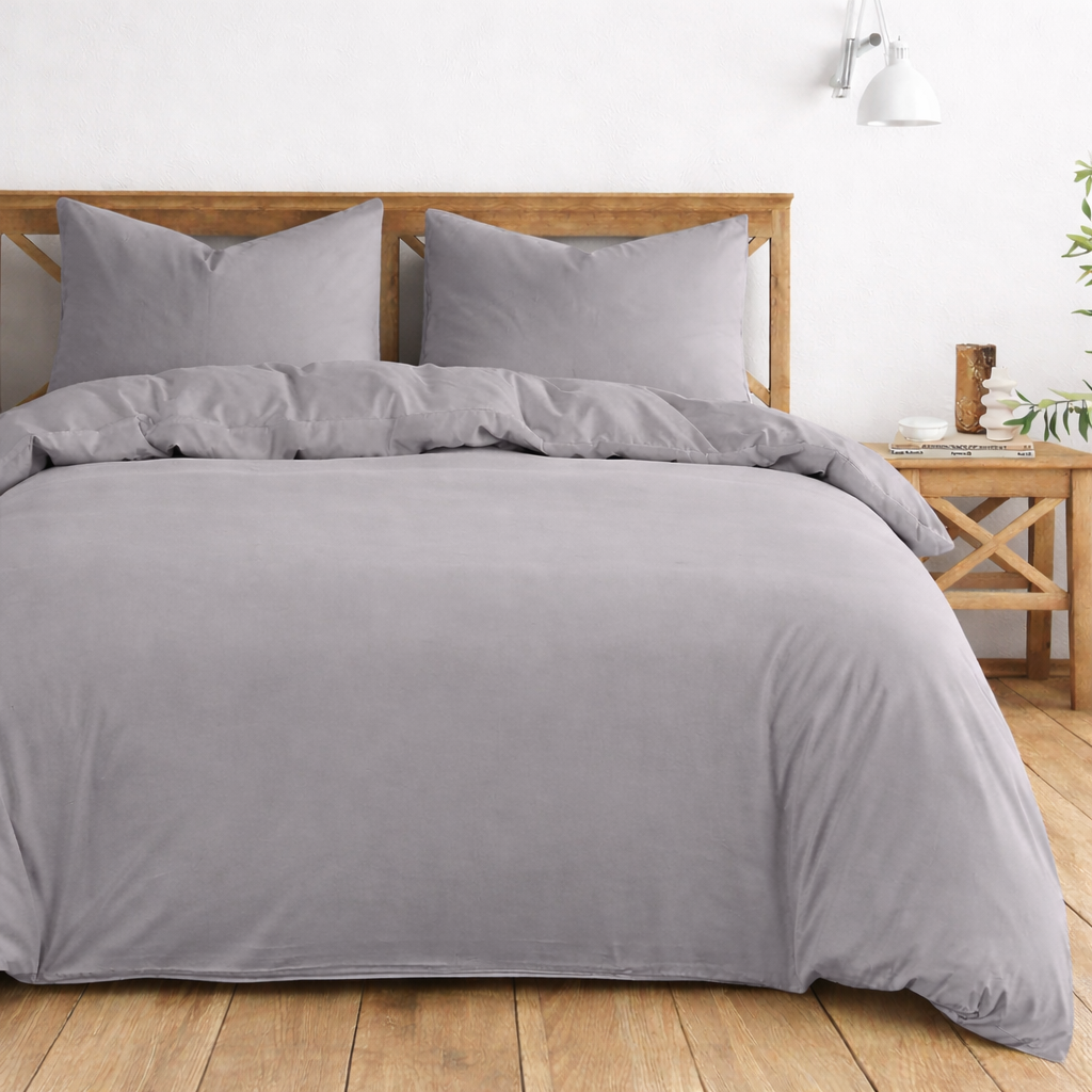 Micro Fiber Duvet Cover Plain - Grey