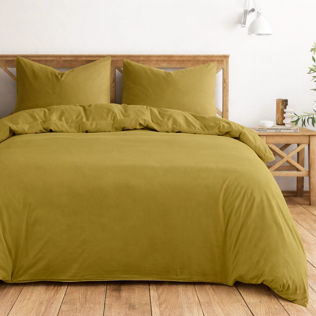 Micro Fiber Duvet Cover Plain - Ochree