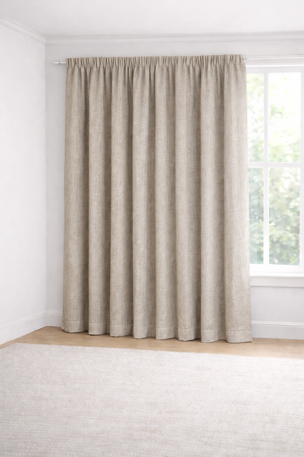 Taped Curtain - Heavy Slub Sheer - Natural
