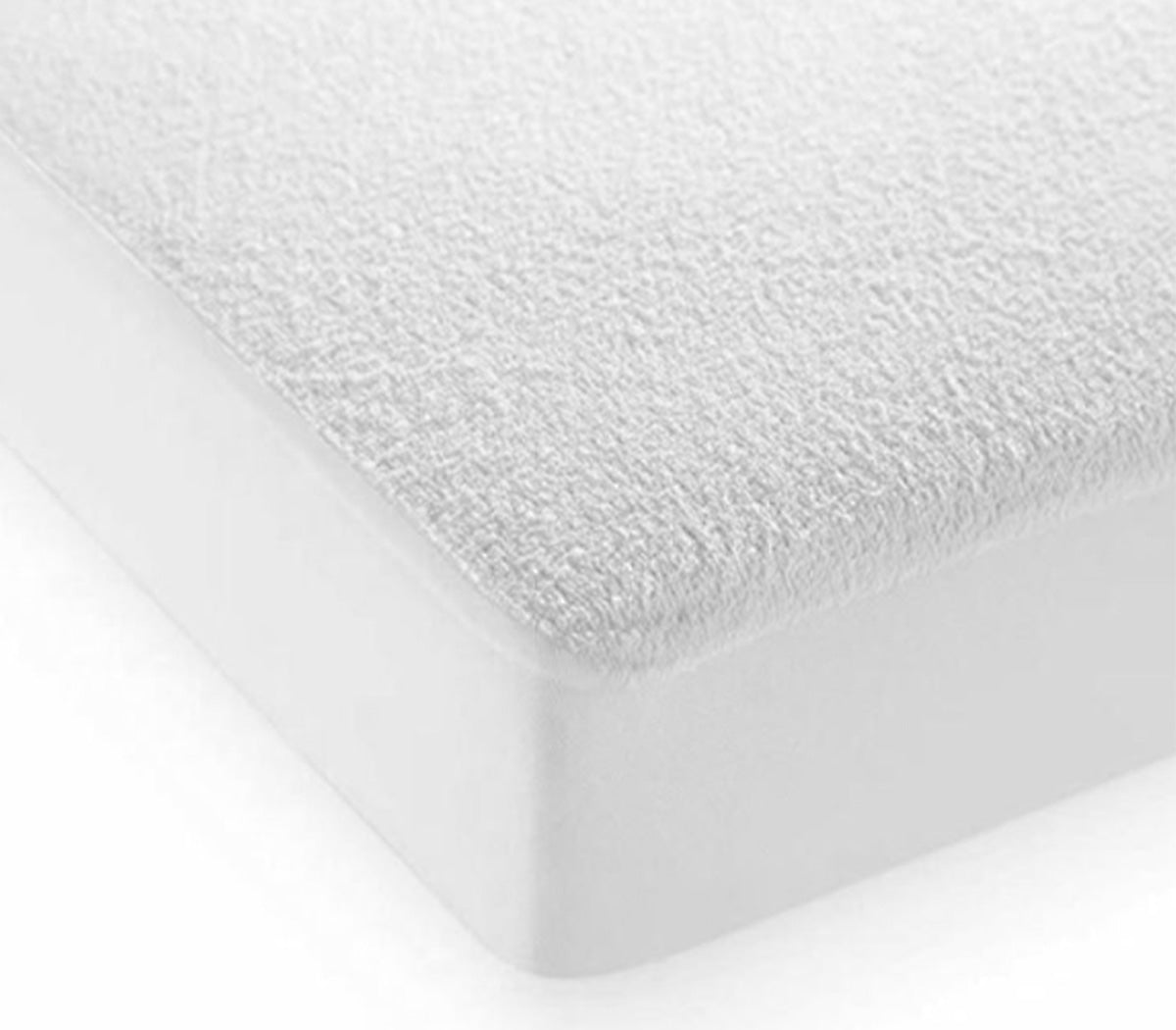 Waterproof Toweling Mattress Protector  - White