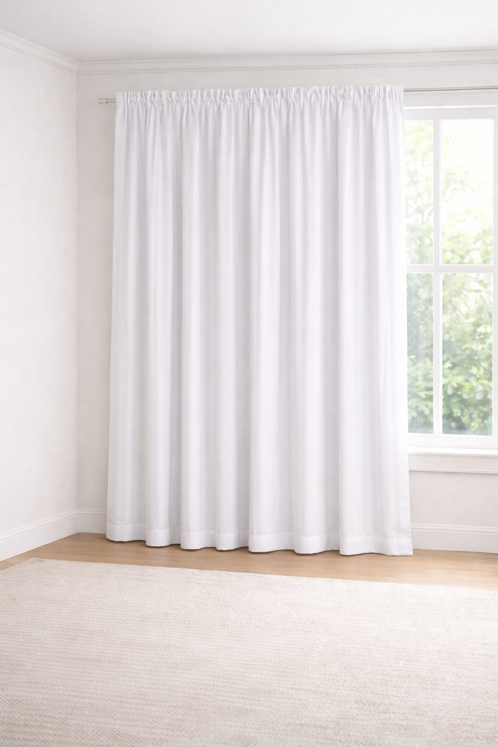 Taped Curtain - Panama White