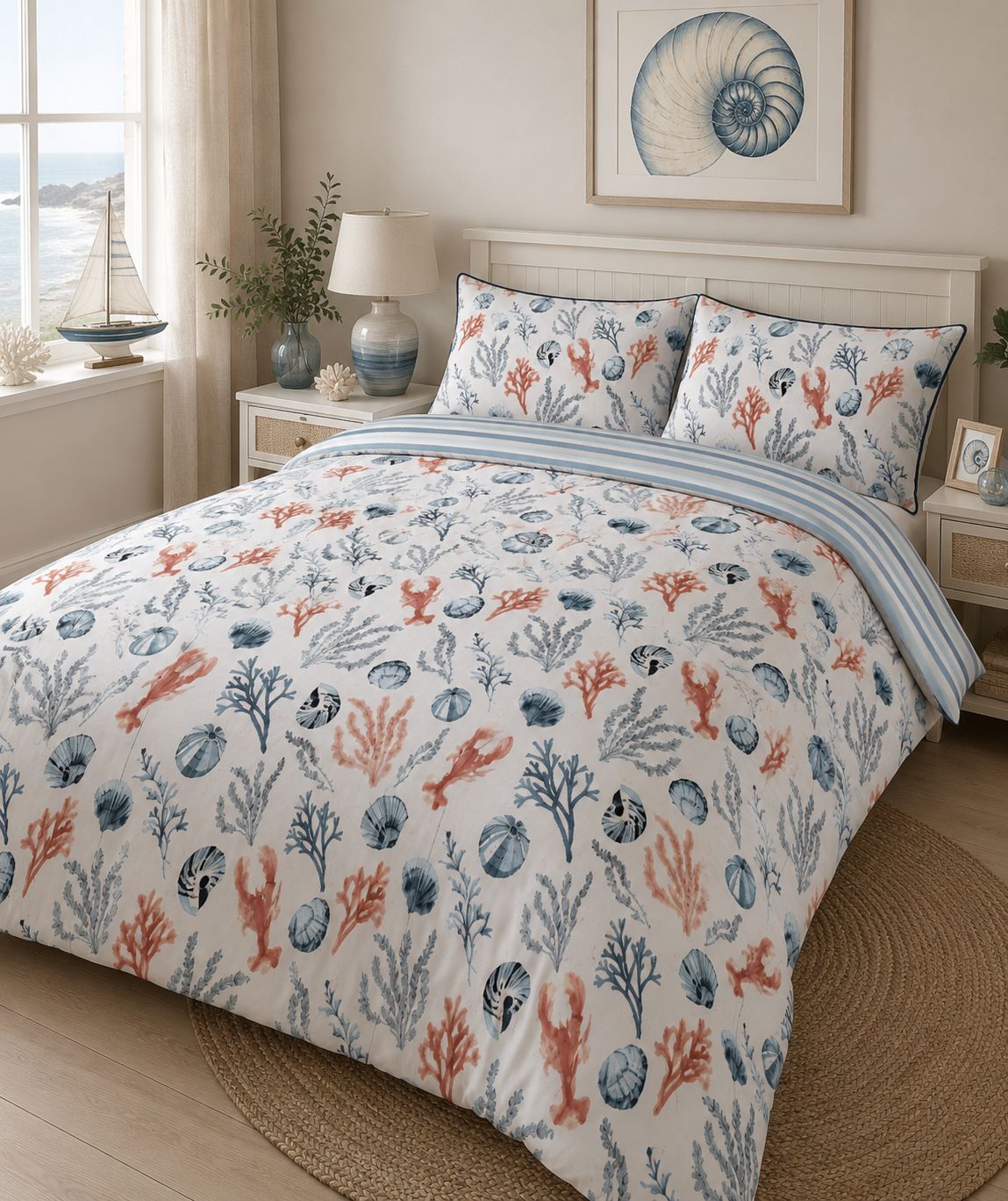 Polycotton Coral Cove - with piping