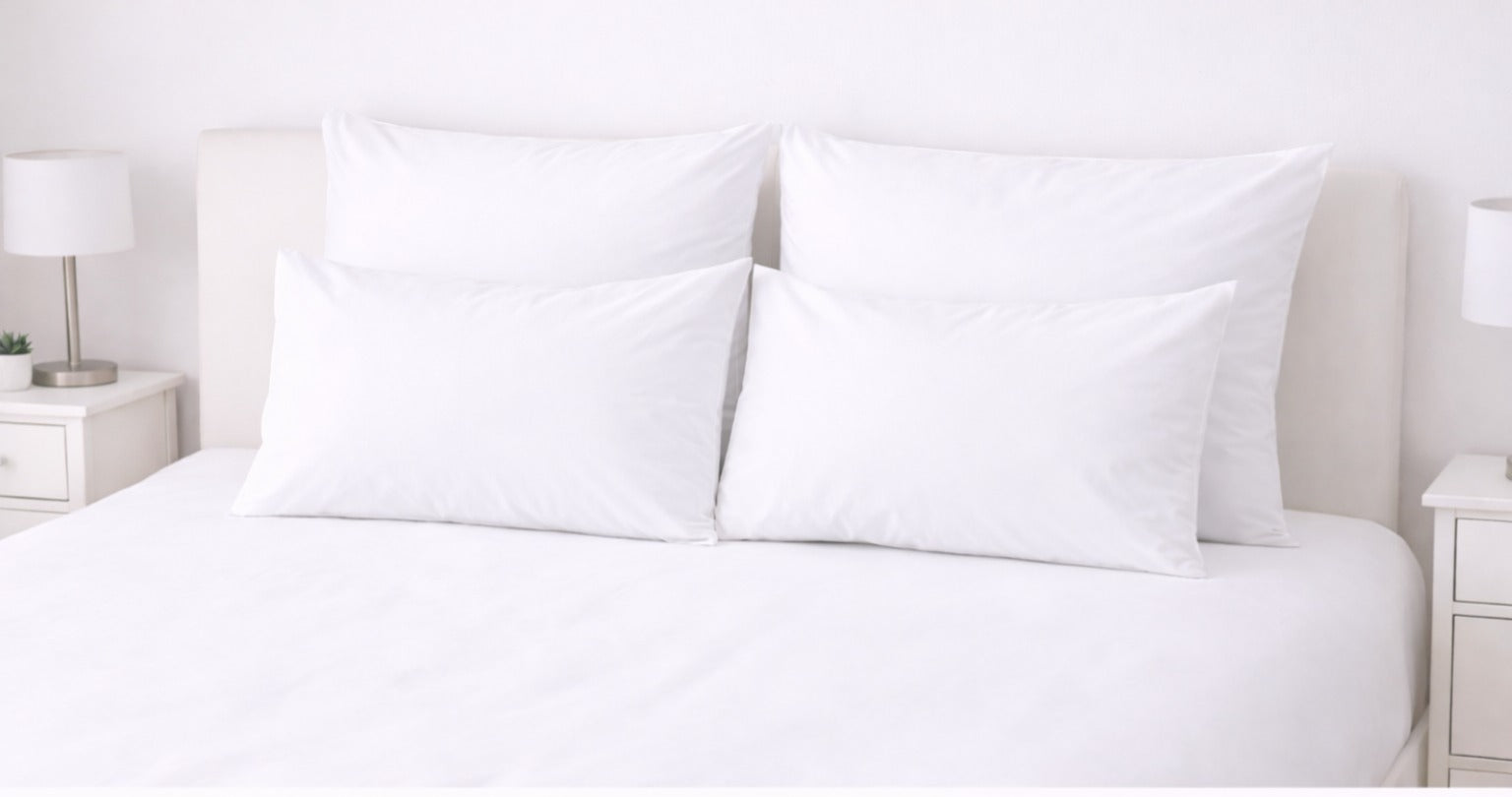 100% Cotton  - 200TC OXFORD KING Pillowcase - White ONLY