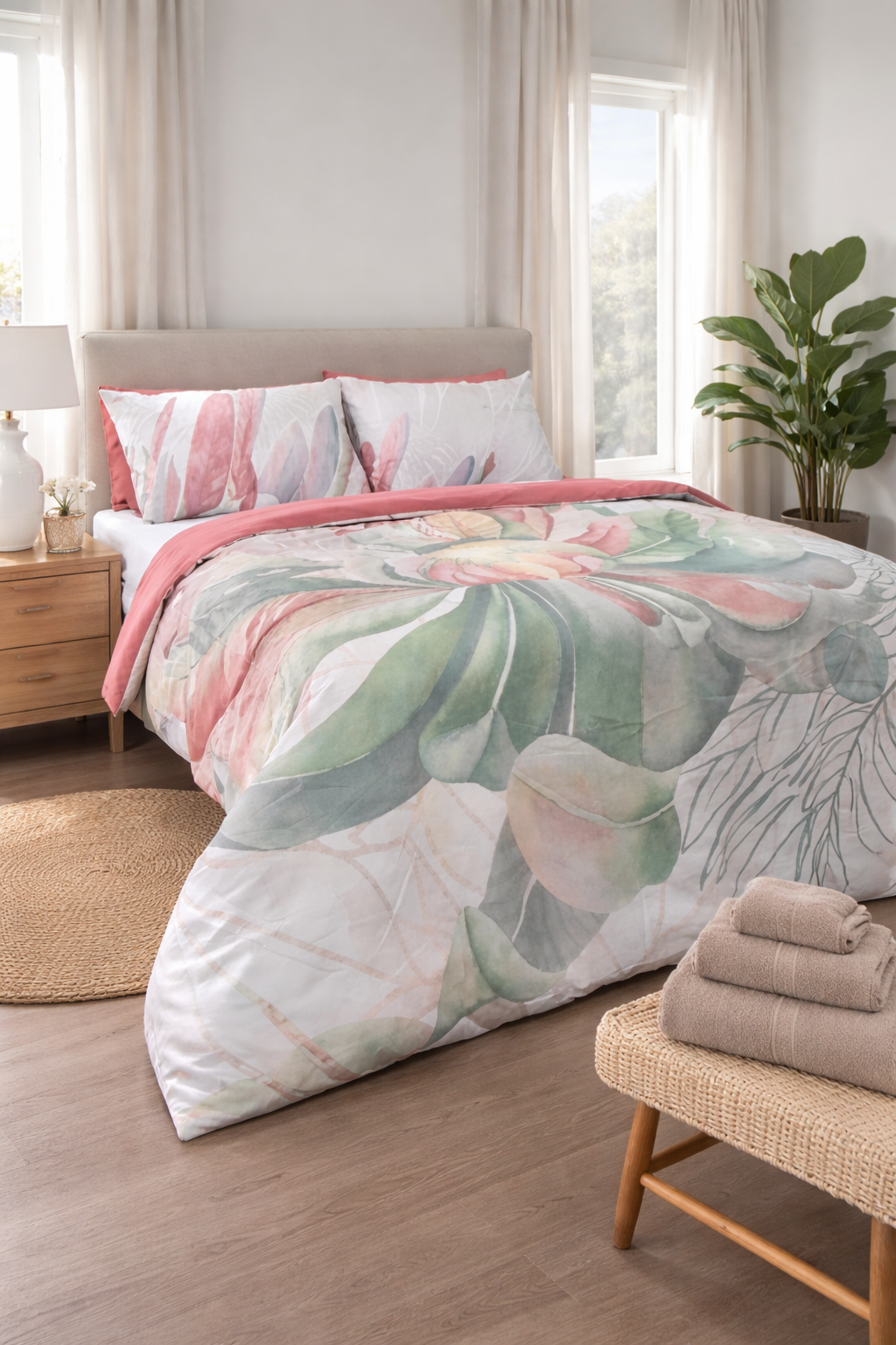 Polycotton Pink Star