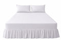 Combo Bed Sheet + Night Frill + 2Pk Pillowcases  - White